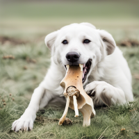 dog eating a bone